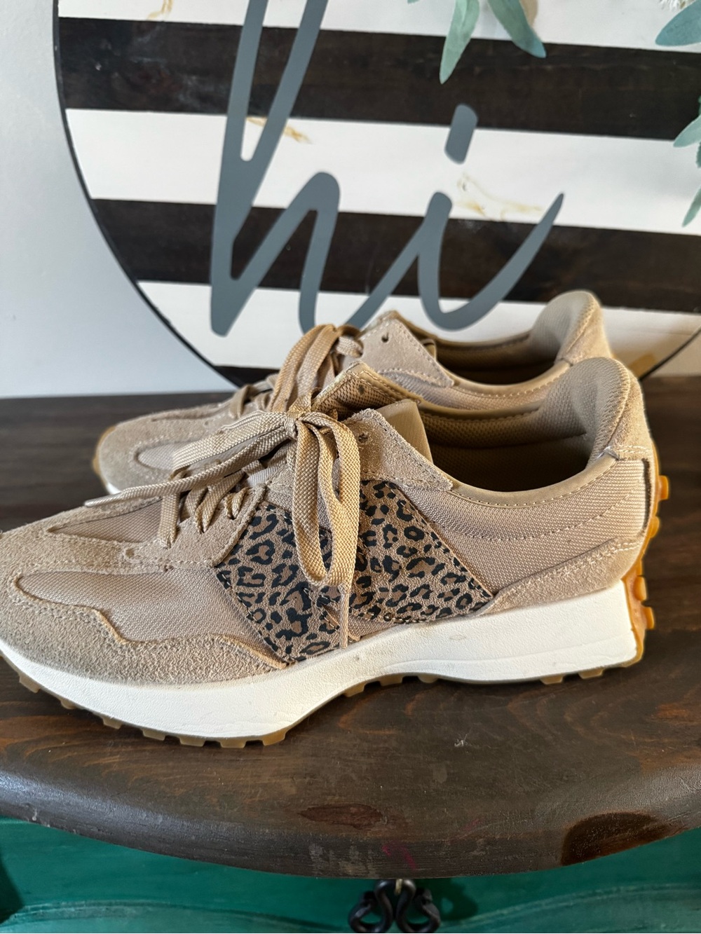 Taupe Leopard Accent Women's New Balance Sneakers women’s size 9.5/10 - Picture 5 of 5
